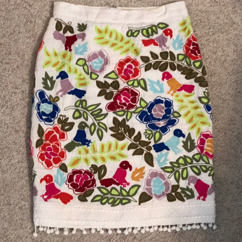 Anthropologie embroidered skirt